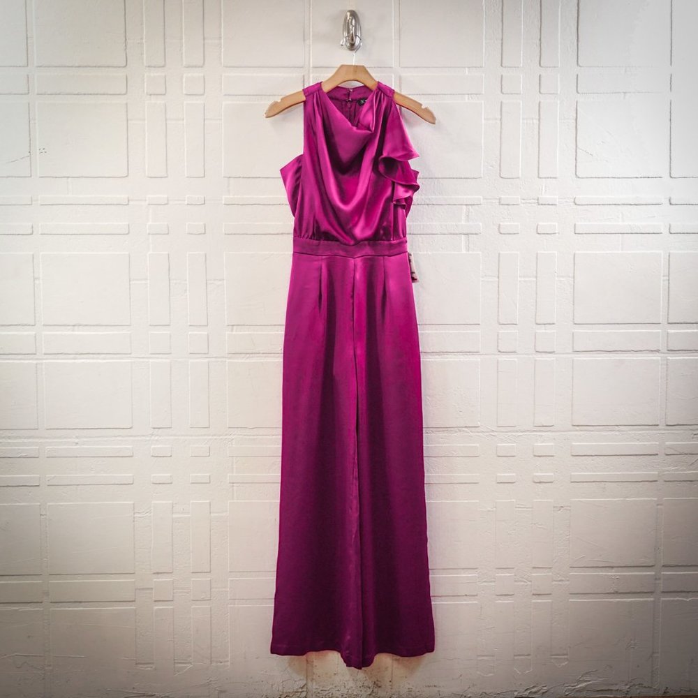 I.N.C Draped Neck Wide Leg Jumpsuit, 8 - Picture 3 of 5
